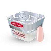 Crystal Nails Elite Cosmetix USA Fiber Builder Gel in Milky Nude, a smooth, creamy nail extension gel displayed in the image.