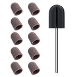 Nail Sanding Caps With A Rubber Mandrel Bit Brown - 13mm