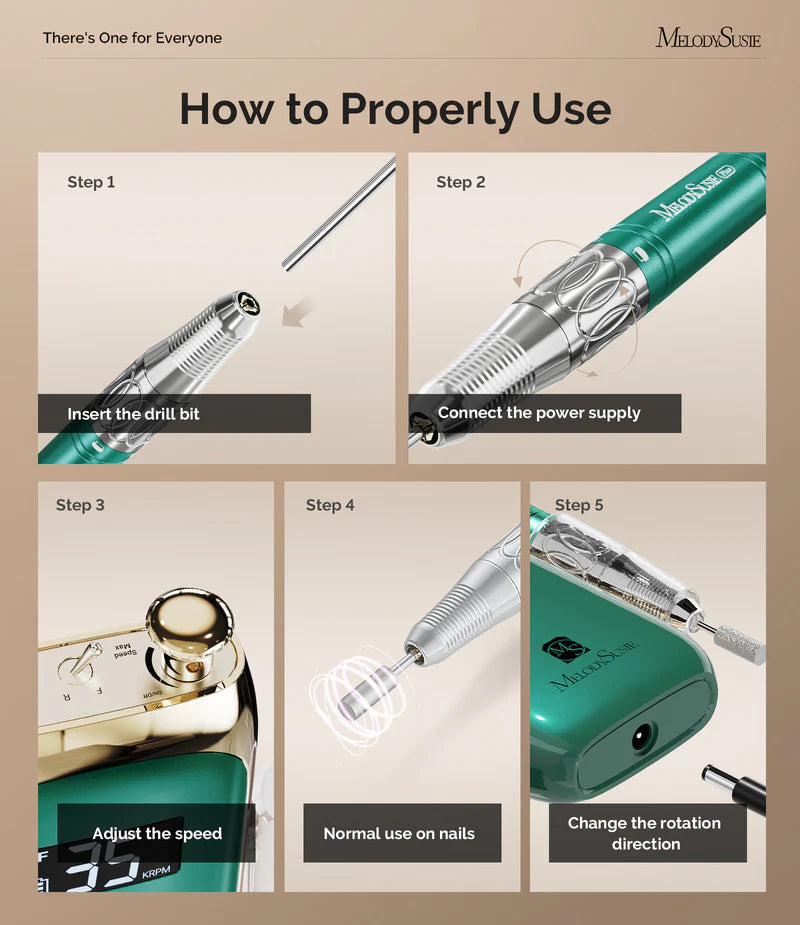 Jade Plus(MB450C) Rechargeable Nail Drill 35,000 RPM - thePINKchair.ca