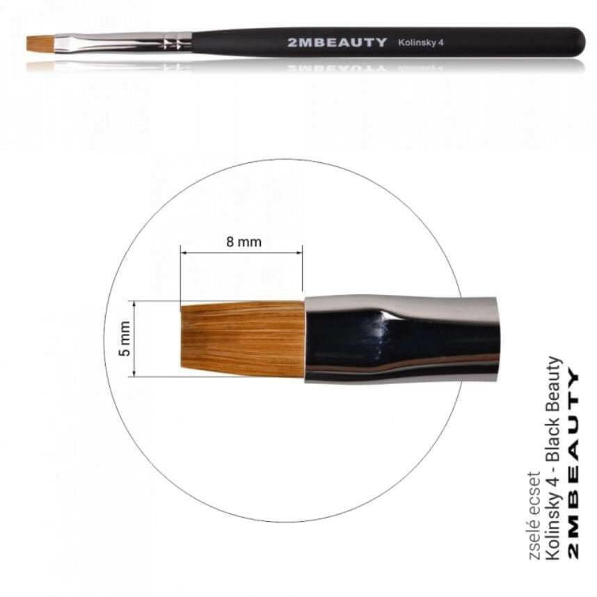 4 Kolinsky Flat/Square (Black Abstract) by 2MBEAUTY - thePINKchair.ca - Brushes - 2Mbeauty