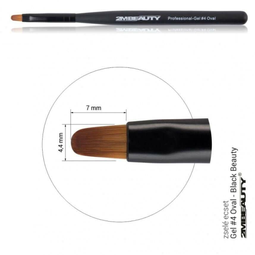 4 Oval Gel Brush (Black Abstract) by 2MBEAUTY - thePINKchair.ca - Brushes - 2Mbeauty