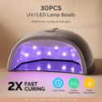 Melody Susie P-PLUS30GT rechargeable cordless UV/LED nail lamp in silver, with open design and digital display for gel manicures.
