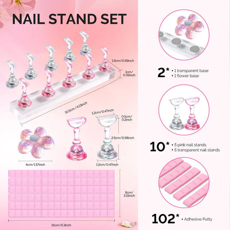 2 Sets Acrylic Magnetic Nail Art Stand - thePINKchair.ca