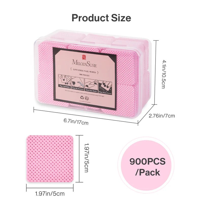 900 Pcs Lint Free Nail Wipes - Pink - thePINKchair.ca - Odds & Ends - Melody Susie
