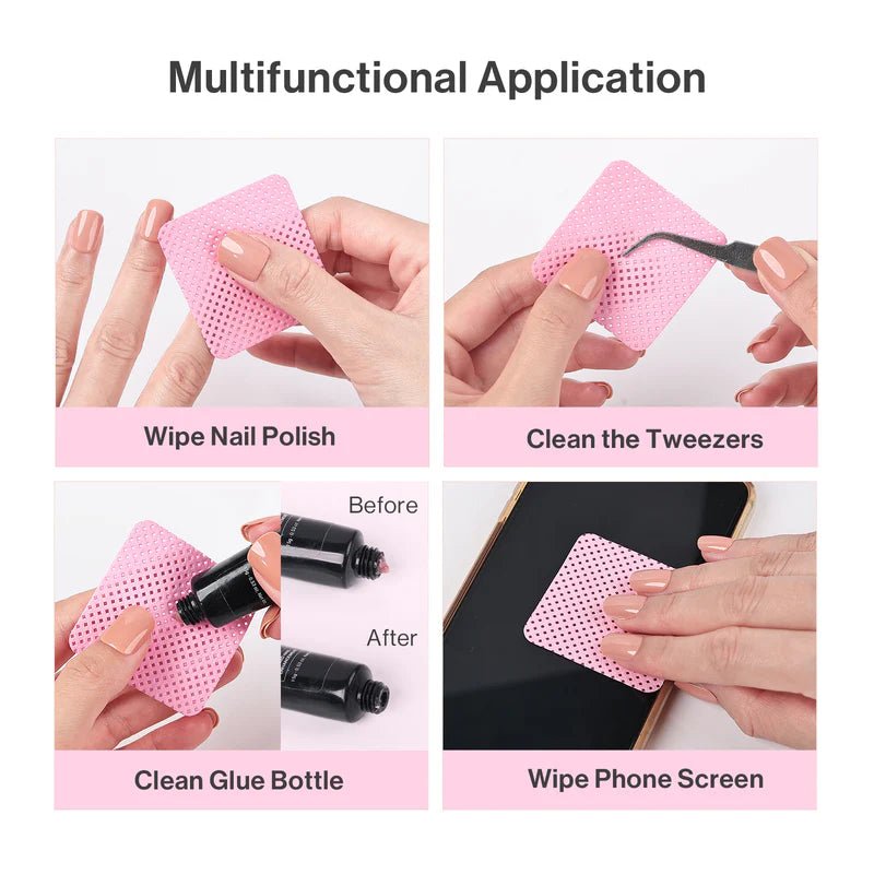 900 Pcs Lint Free Nail Wipes - Pink - thePINKchair.ca - Odds & Ends - Melody Susie