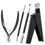 Melody Susie acrylic nail clippers 4-in-1 kit with black tools for nail shaping and trimming, visible in the image.