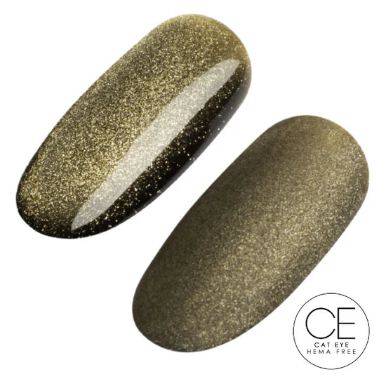 Ugly Duckling DELULU Gel Polish #346 Cat-eye gel polish with shimmering, reflective finish on a nail.