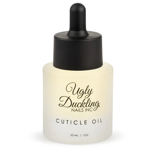 Ugly Duckling 30ml cuticle oil bottle with dropper for nourishing and hydrating cuticles and nail care.