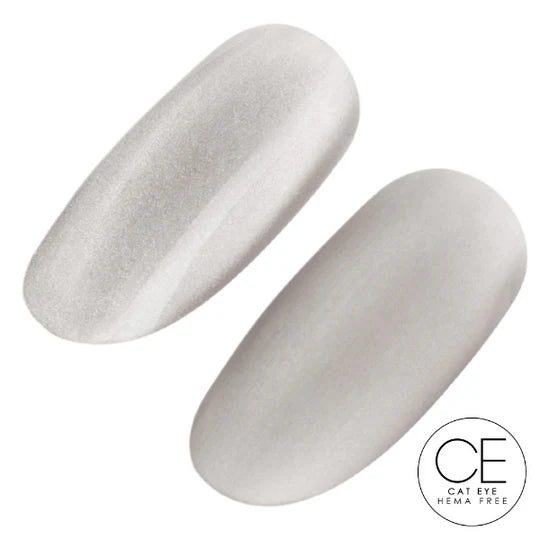 Ugly Duckling Silver Lining gel polish #329 swatch with smooth, shiny silver finish on a nail display board.