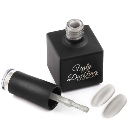 Ugly Duckling Silver Lining gel polish in shade #329, featuring a sleek silver color in a professional gel polish bottle.