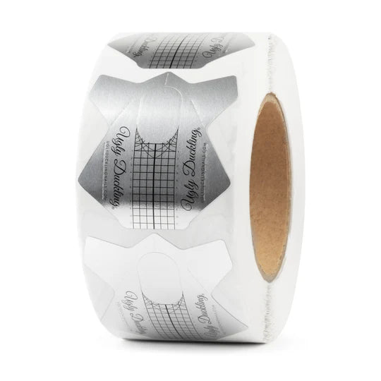 Ugly Duckling premium nail forms in black, flexible, and reusable for creating perfect acrylic or gel nails.