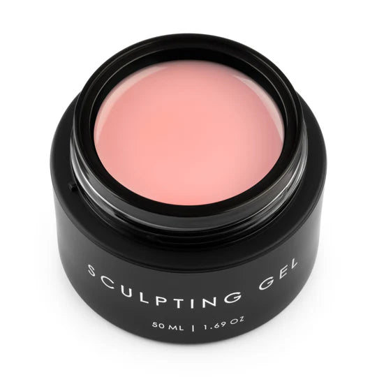 Ugly Duckling HUHU Pink Sculpting Gel in 50ml jar, builder gel for nail sculpting with a pink finish and smooth texture.