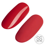 Ugly Duckling Vamp Collection gel polish in Bitten shade, deep burgundy color with glossy finish on nail tips.