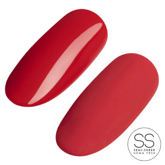 Ugly Duckling Vamp Collection gel polish in Bitten shade, deep burgundy color with glossy finish on nail tips.