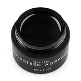 Clear VELVETEEN ACRYGEL builder gel by Ugly Duckling in 30ml jar, shown in a sleek, transparent container.