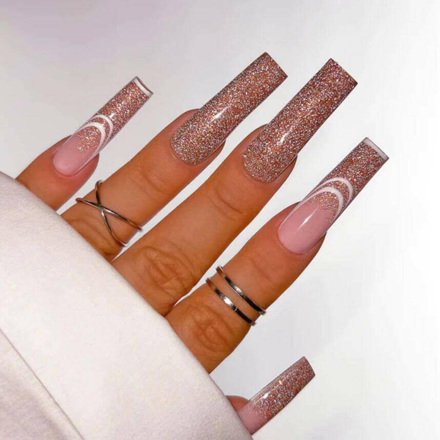 AFX12, Peach for the Stars DiamondFX Acrylic Powder by Kiara Sky - thePINKchair.ca - Acrylic Powder - Kiara Sky