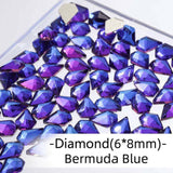 Bermuda Blue, Diamond (6x8mm/12pcs) by thePINKchair