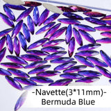 Bermuda Blue, Navette (3x11mm/12pcs) by thePINKchair