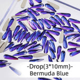 Bermuda Blue, Sharp Drop (3x10mm/12pcs) by thePINKchair