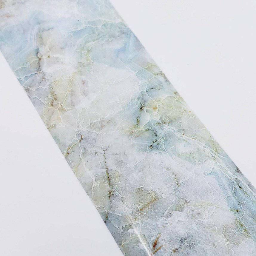 Blue/Green Marble Transfer Foil by thePINKchair - thePINKchair.ca - Nail Art - thePINKchair nail studio