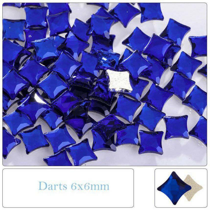 Capri Blue, Dart (6x6mm/12pcs) by thePINKchair - thePINKchair.ca - Rhinestone - thePINKchair nail studio