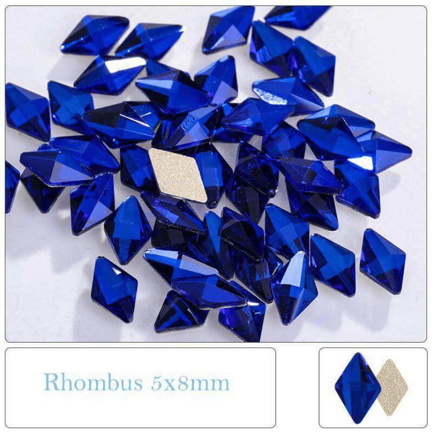 Capri Blue, Rhombus (5x8mm/12pcs) by thePINKchair - thePINKchair.ca - Rhinestone - thePINKchair nail studio