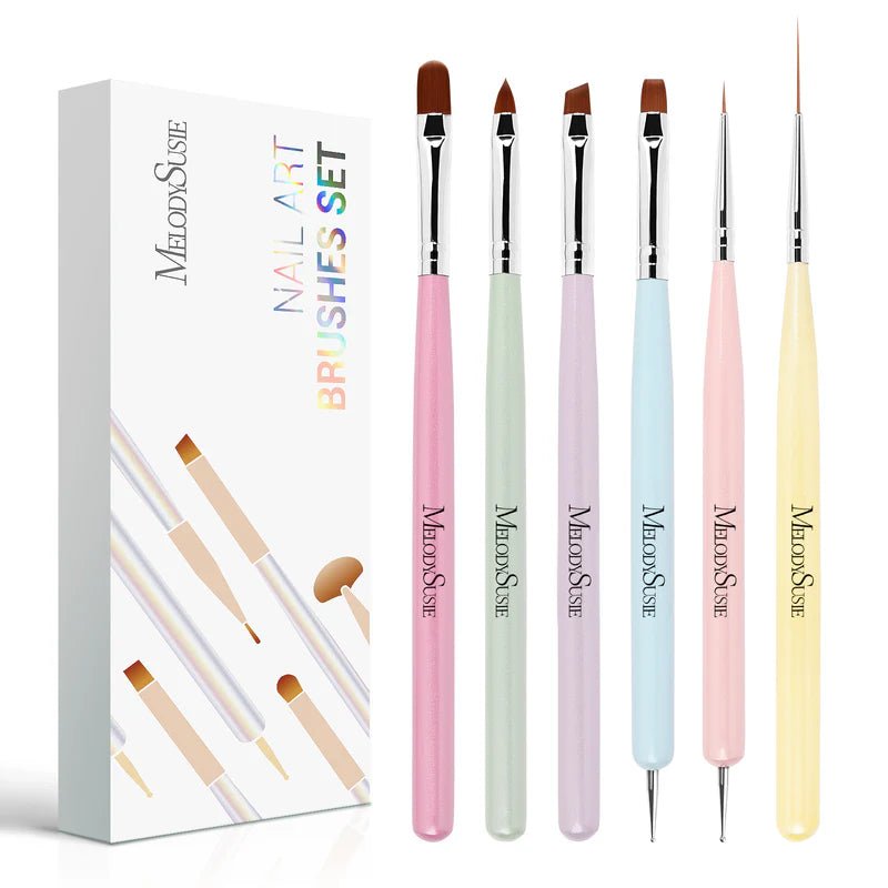 Color Nail Art Brushes Set (6Pcs) - thePINKchair.ca - Brushes - Melody Susie