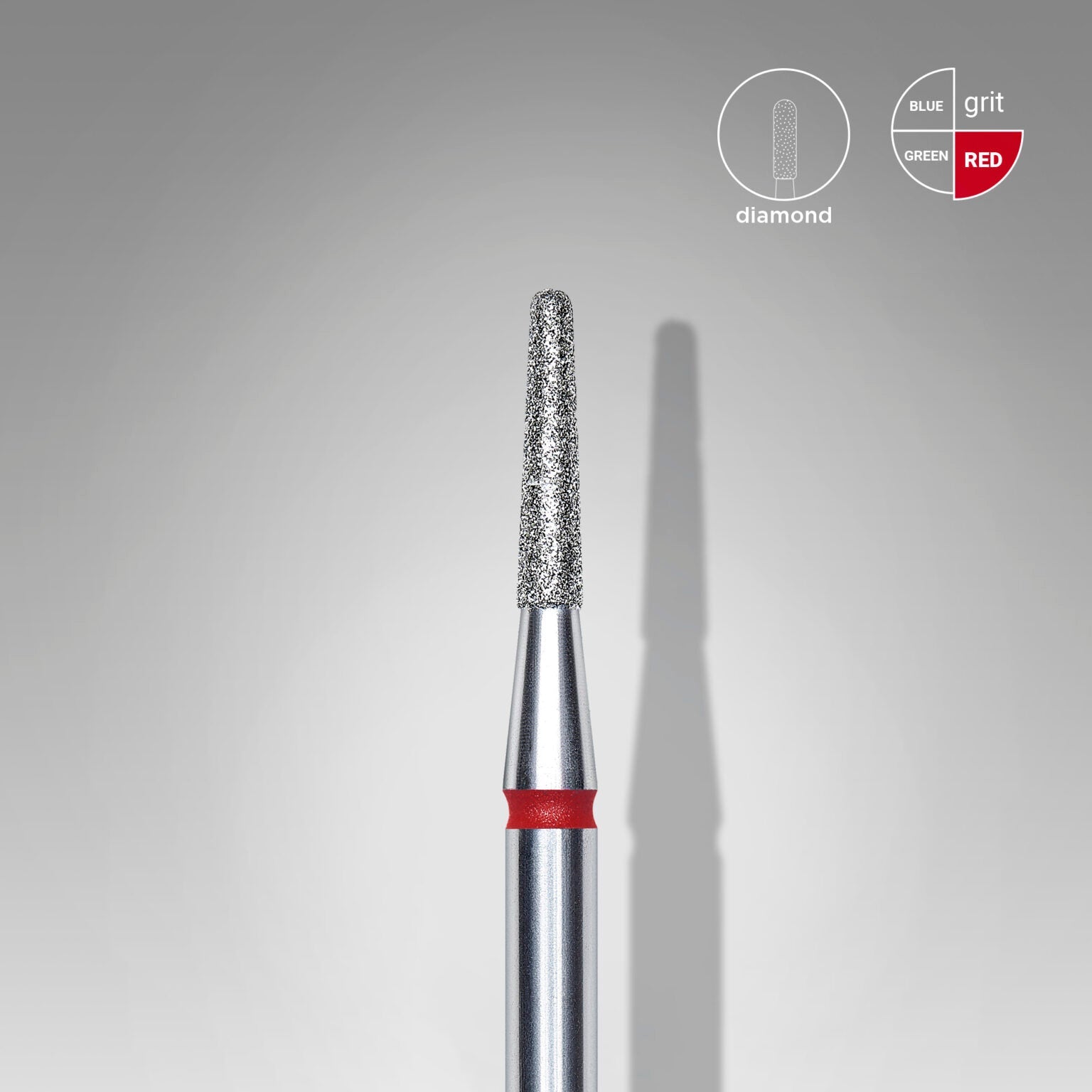 Diamond nail drill bit frustum red EXPERT head diameter 1,8 mm / working part 8 mm - thePINKchair.ca - efile Bit - Staleks