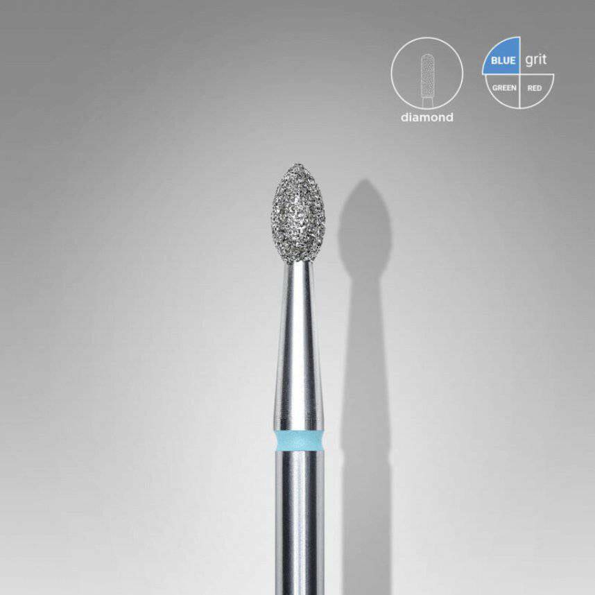 Diamond Nail Drill Bit, Pointed “Bud” (blue + 2.5mm head/4.5mm working part) - thePINKchair.ca - efile bit - Staleks