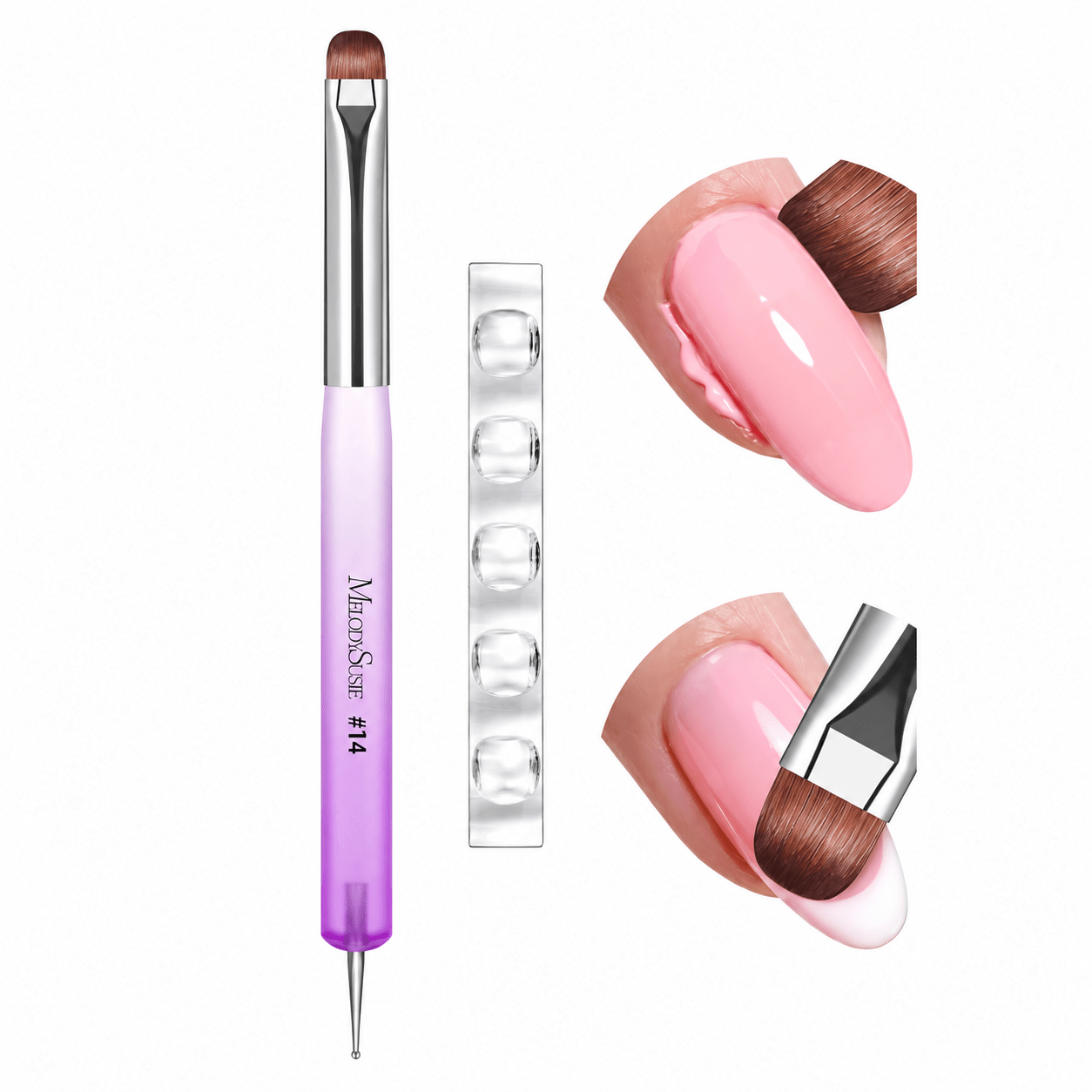 Dual-Ended French Manicure Brush & Dotting Tool - thePINKchair.ca - nail brush - MelodySusie