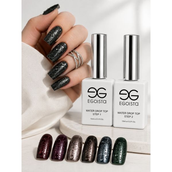Egoista Water Drop Top Coat Set — Step 1 & Step 2 - thePINKchair.ca - Top Gel - egoista