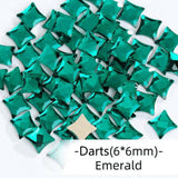 Emerald, Dart (6x6mm/12pcs) by thePINKchair