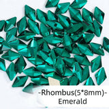 Emerald, Rhombus (5x8mm/12pcs) by thePINKchair