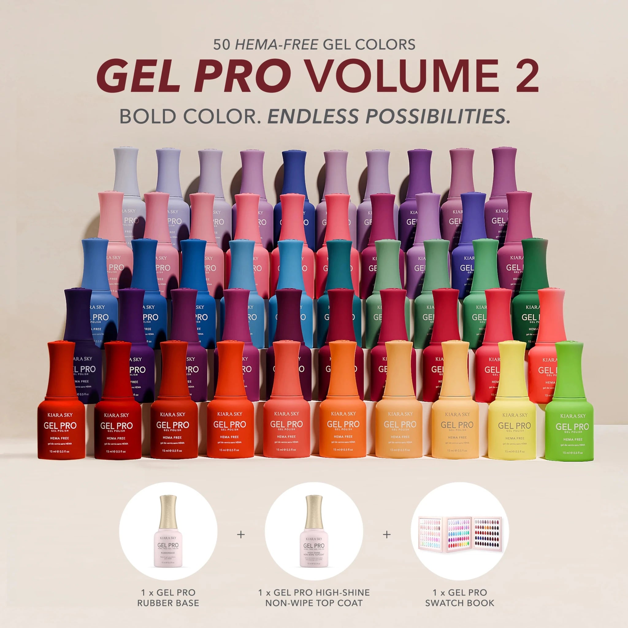 Gel PRO Volume 2 | 50 HEMA-Free Gel Colors - thePINKchair.ca - gel polish - Kiara Sky