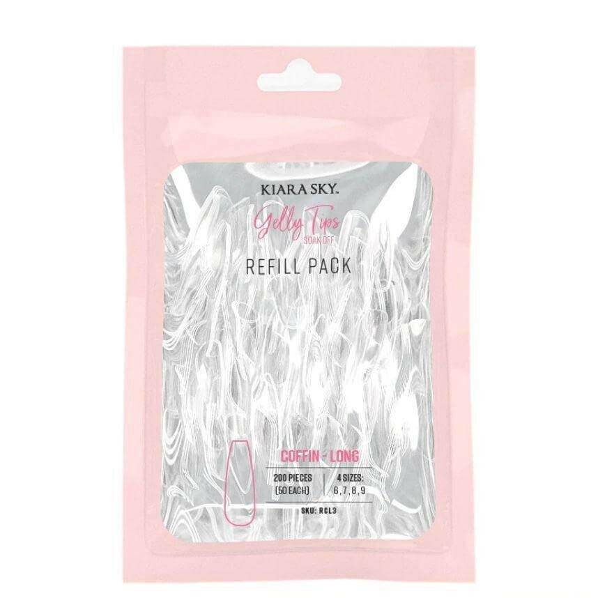 Gelly Tips, Long Coffin Refill by Kiara Sky - thePINKchair.ca - Tips - Kiara Sky