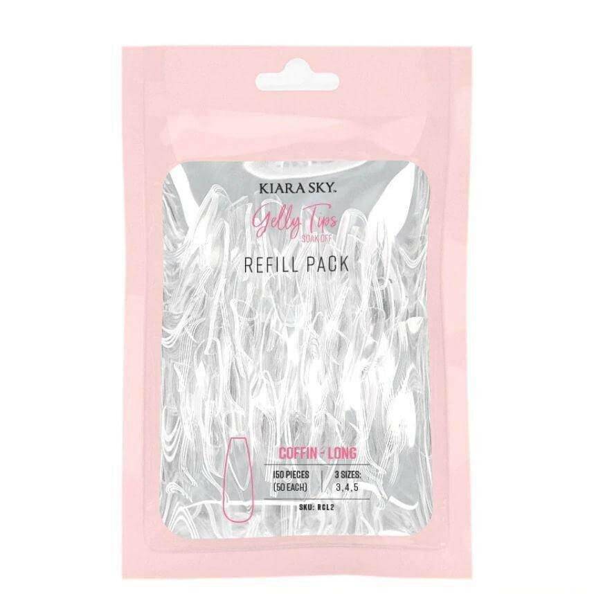 Gelly Tips, Long Coffin Refill by Kiara Sky - thePINKchair.ca - Tips - Kiara Sky