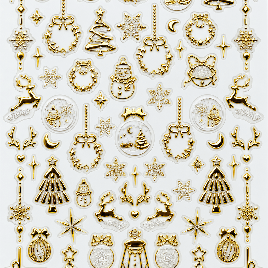 Holiday Gold Rush – Christmas Nail Art Stickers - thePINKchair.ca - nail art - thePINKchair.ca