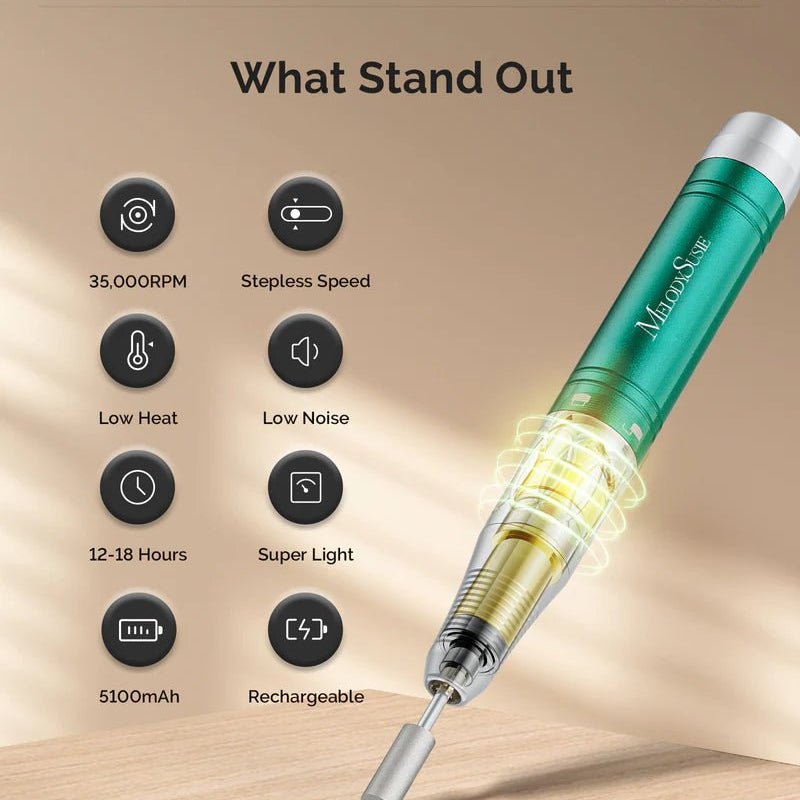 Jade Plus(MB450C) Rechargeable Nail Drill 35,000 RPM - thePINKchair.ca - efile - Melody Susie