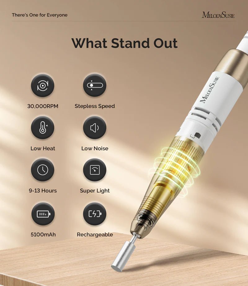 Jade(SC320C) Rechargeable Nail Drill 30,000RPM - thePINKchair.ca - efile - Melody Susie
