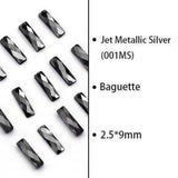 Jet Metallic, Baquette (2.5x9mm/6pcs) by thePINKchair - thePINKchair.ca - Rhinestone - thePINKchair nail studio