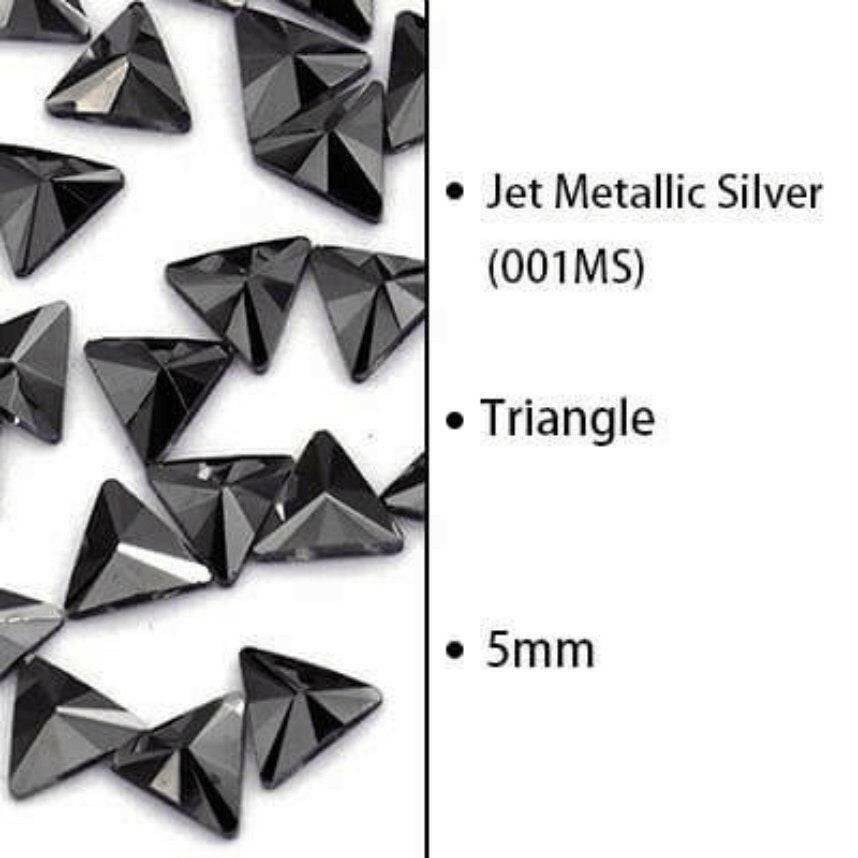 Jet Metallic, Triangle (5mm/6pcs)by thePINKchair - thePINKchair.ca - Rhinestone - thePINKchair nail studio