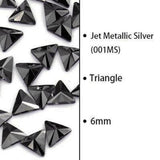 Jet Metallic, Triangle (6mm/6pcs) by thePINKchair