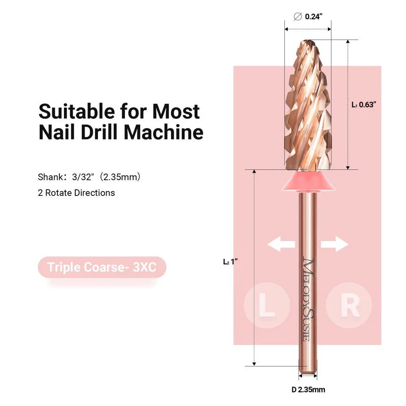 Long Flame Tungsten Carbide - thePINKchair.ca - efile Bit - Melody Susie