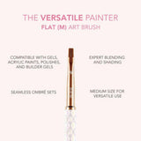 M Flat Nail Art Brush by Kiara Sky