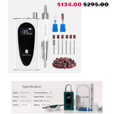 MB420G Rechargeable 40000RPM Nail Drill - thePINKchair.ca - efile - Melody Susie