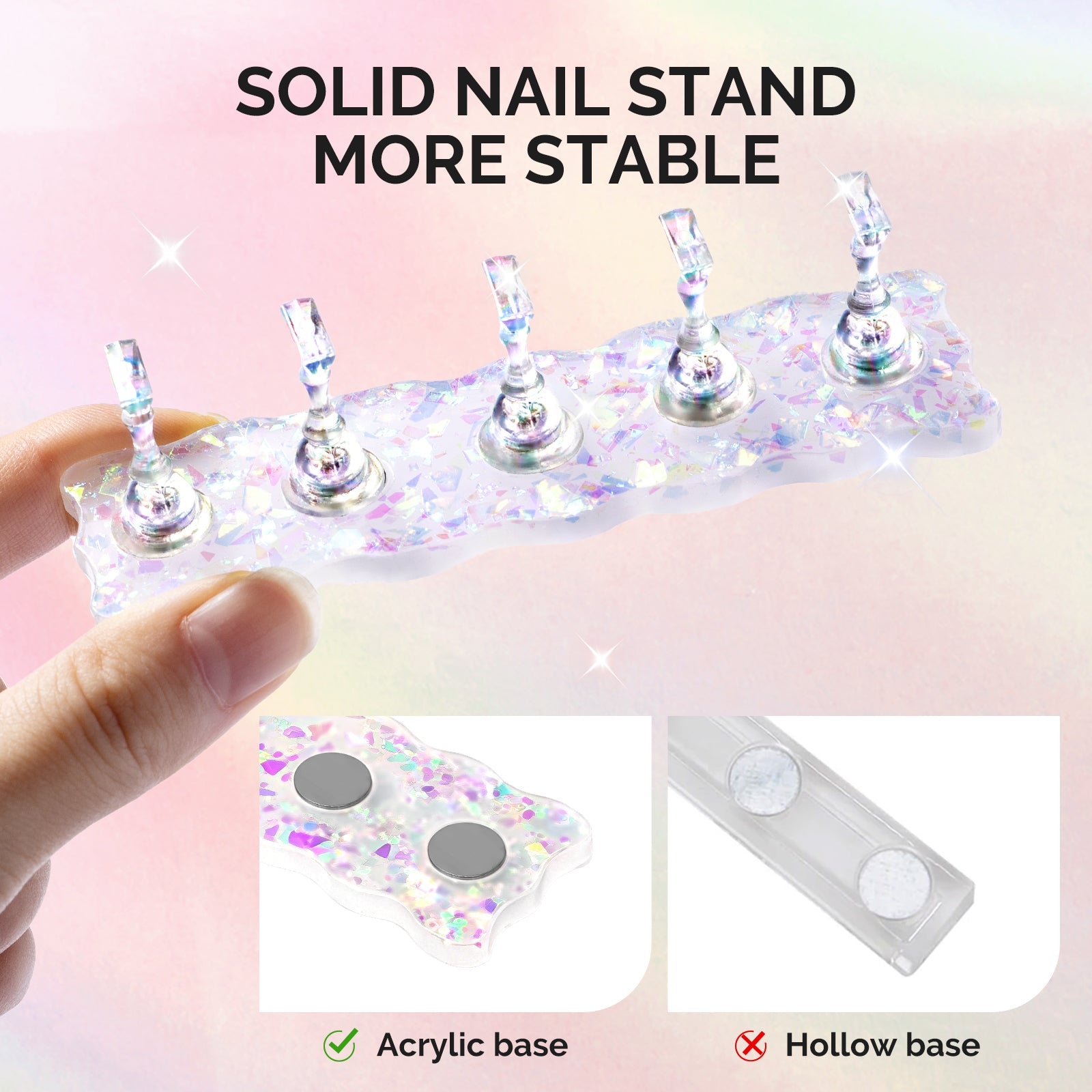 MelodySusie Magnetic Press-On Nail Stand Set – 2 Bases - thePINKchair.ca - Nail Art Tools - MelodySusie