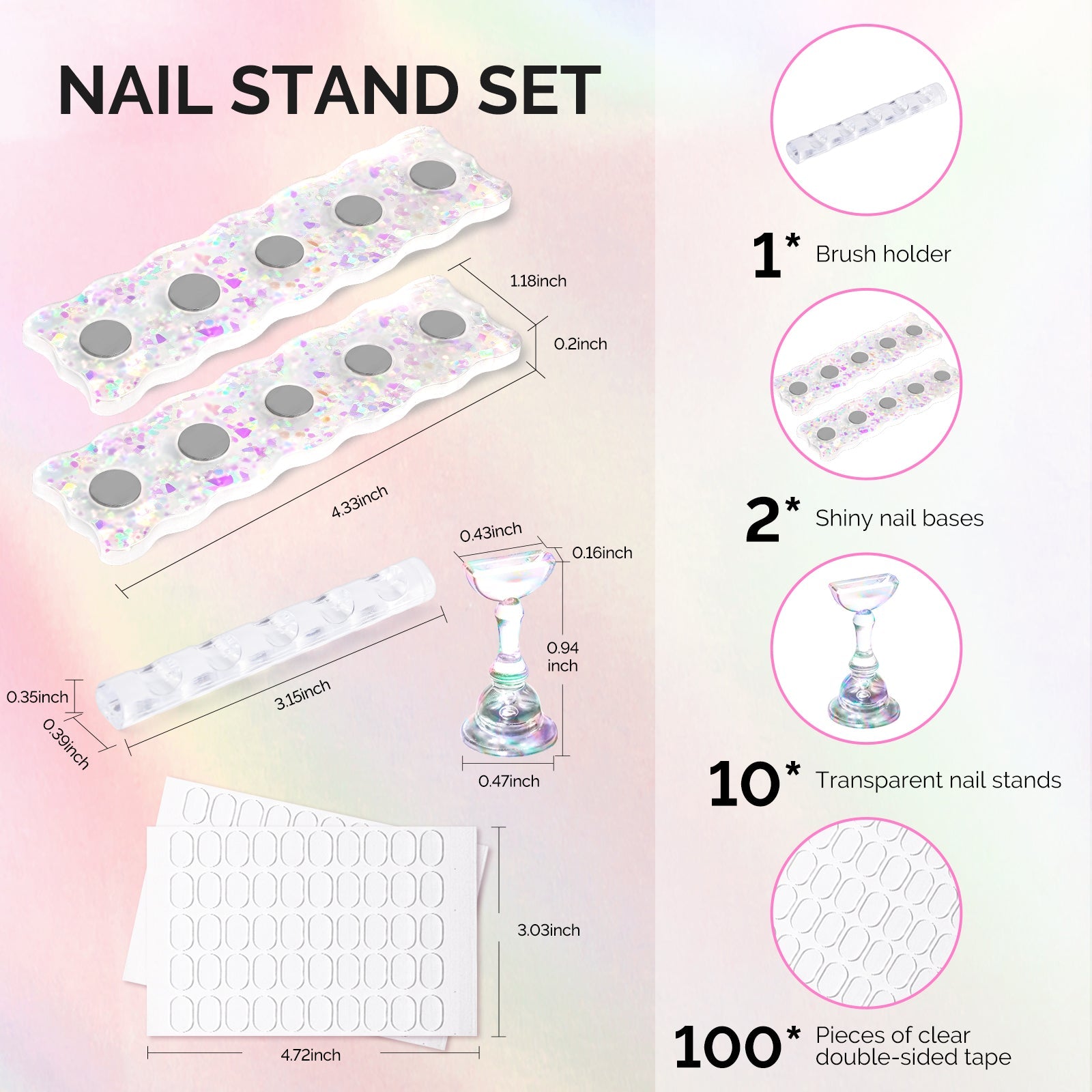 MelodySusie Magnetic Press-On Nail Stand Set – 2 Bases - thePINKchair.ca - Nail Art Tools - MelodySusie
