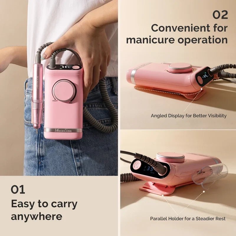 MelodySusie SM320G Rechargeable Clip-On Nail Drill | 35,000 RPM - thePINKchair.ca - Electric Nail Drill - MelodySusie