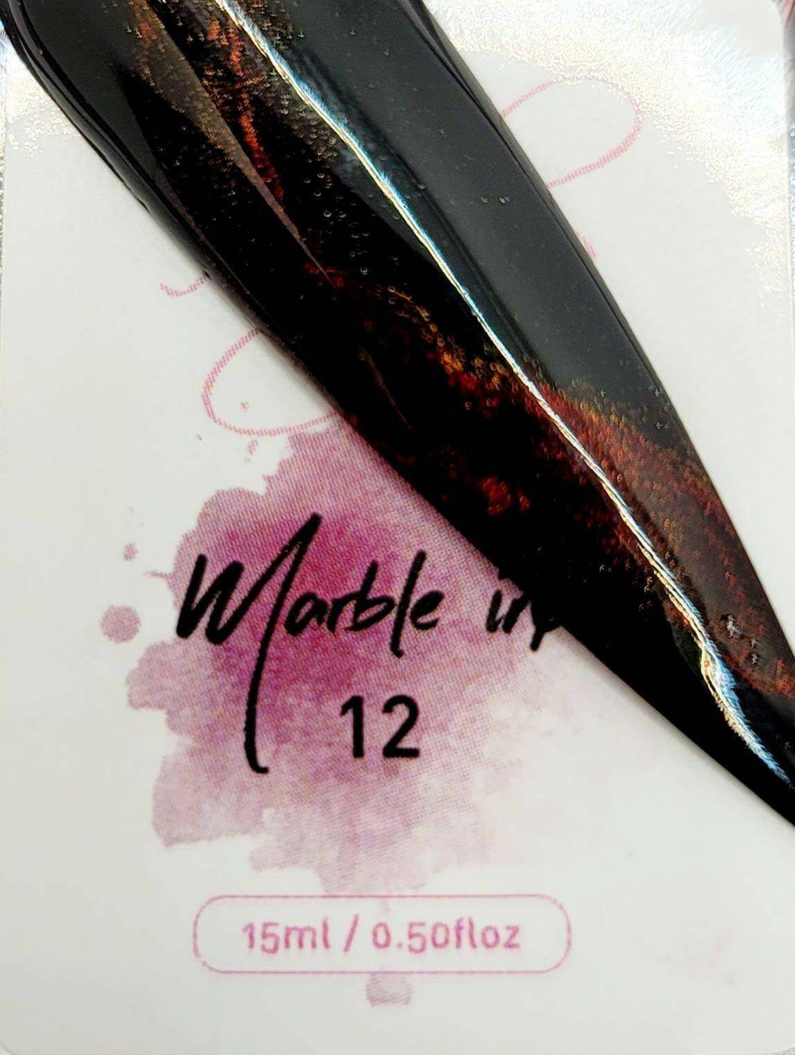 Metallic Marble Ink 12 by thePINKchair - thePINKchair.ca - Nail Art - thePINKchair nail studio