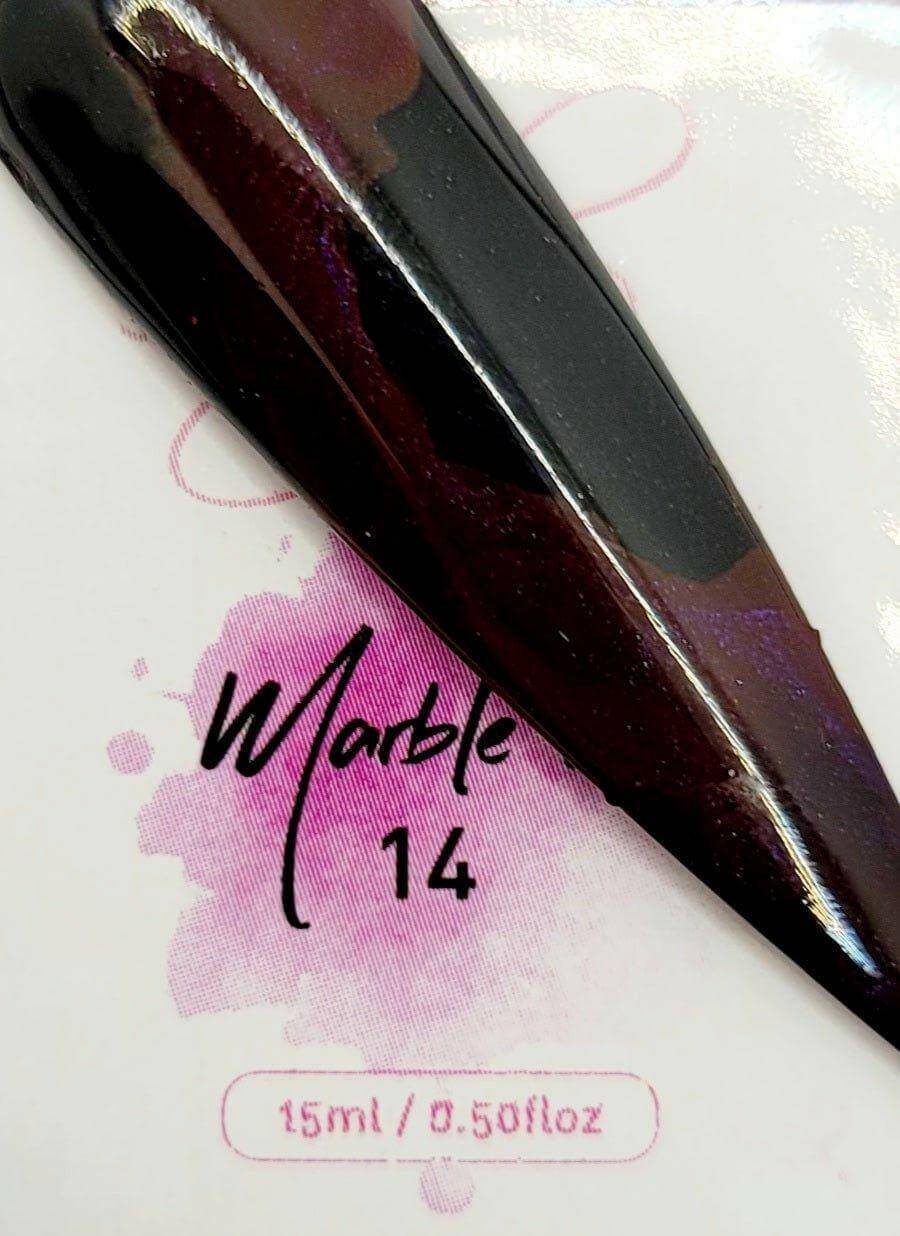 Metallic Marble Ink 14 by thePINKchair - thePINKchair.ca - Nail Art - thePINKchair nail studio